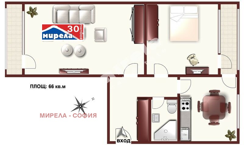 En venta  1 dormitorio Sofia , Jadzhi Dimitar , 65 metros cuadrados | 10269845 - imagen [4]