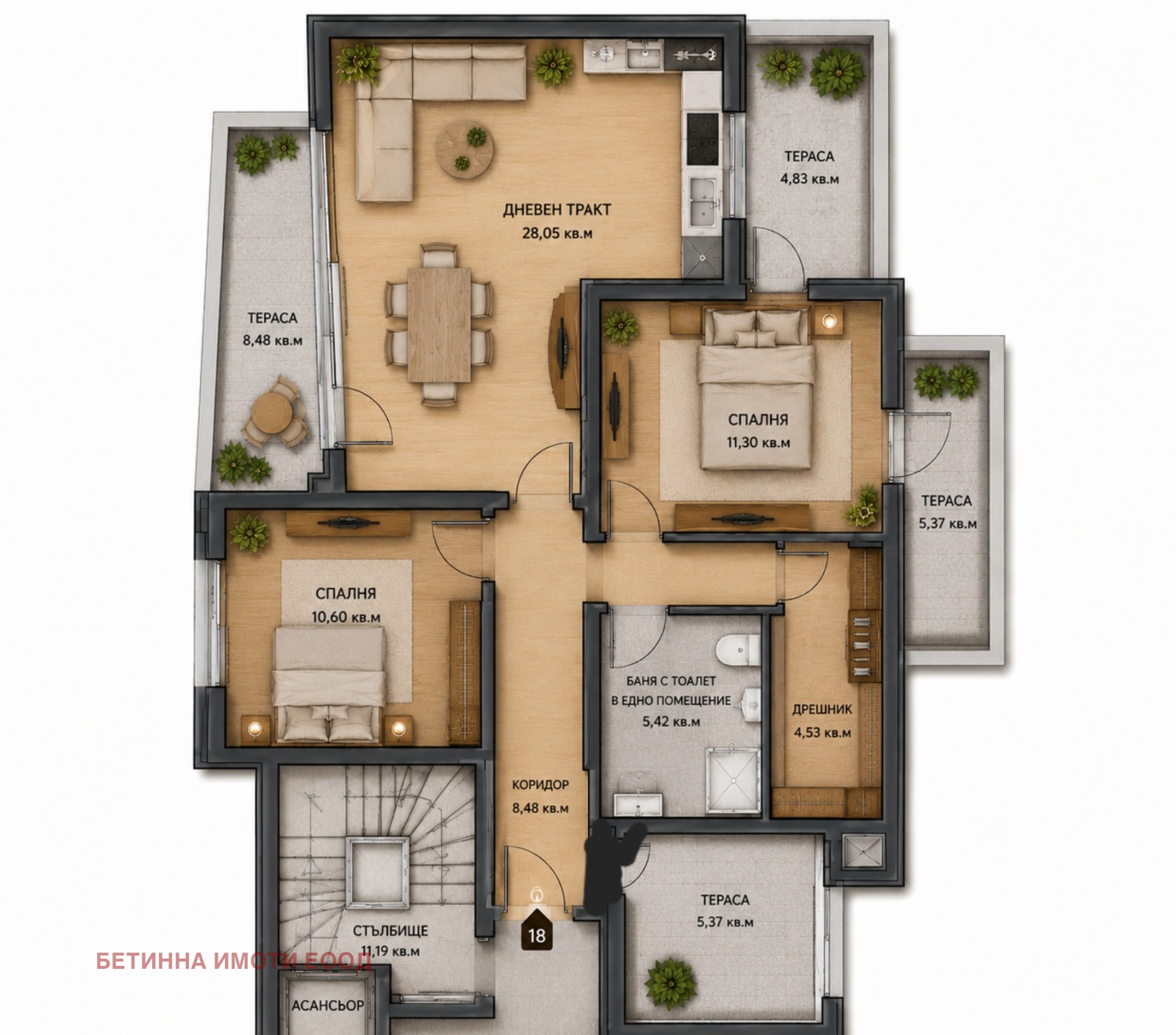 Продава 3-СТАЕН, гр. Варна, Централна поща, снимка 2 - Апартаменти - 55062620