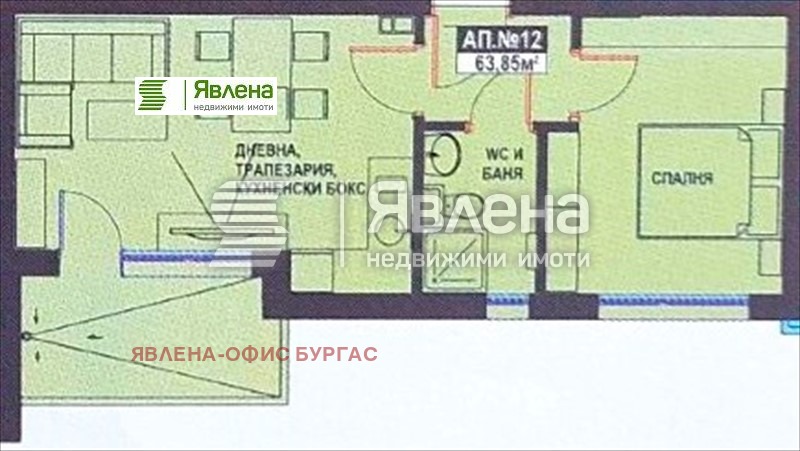 Til salgs  1 soverom region Burgas , Pomorie , 64 kvm | 69140753