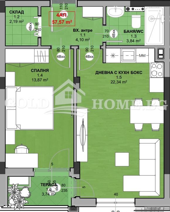 Продава 2-СТАЕН, гр. Пловдив, Кършияка, снимка 2 - Апартаменти - 53626770