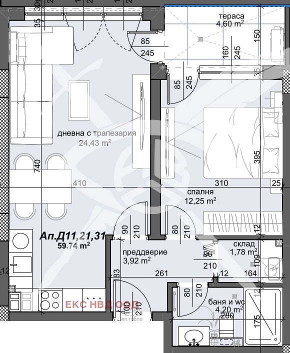 Til salg  1 soveværelse Plovdiv , Trakiya , 70 kvm | 67228010