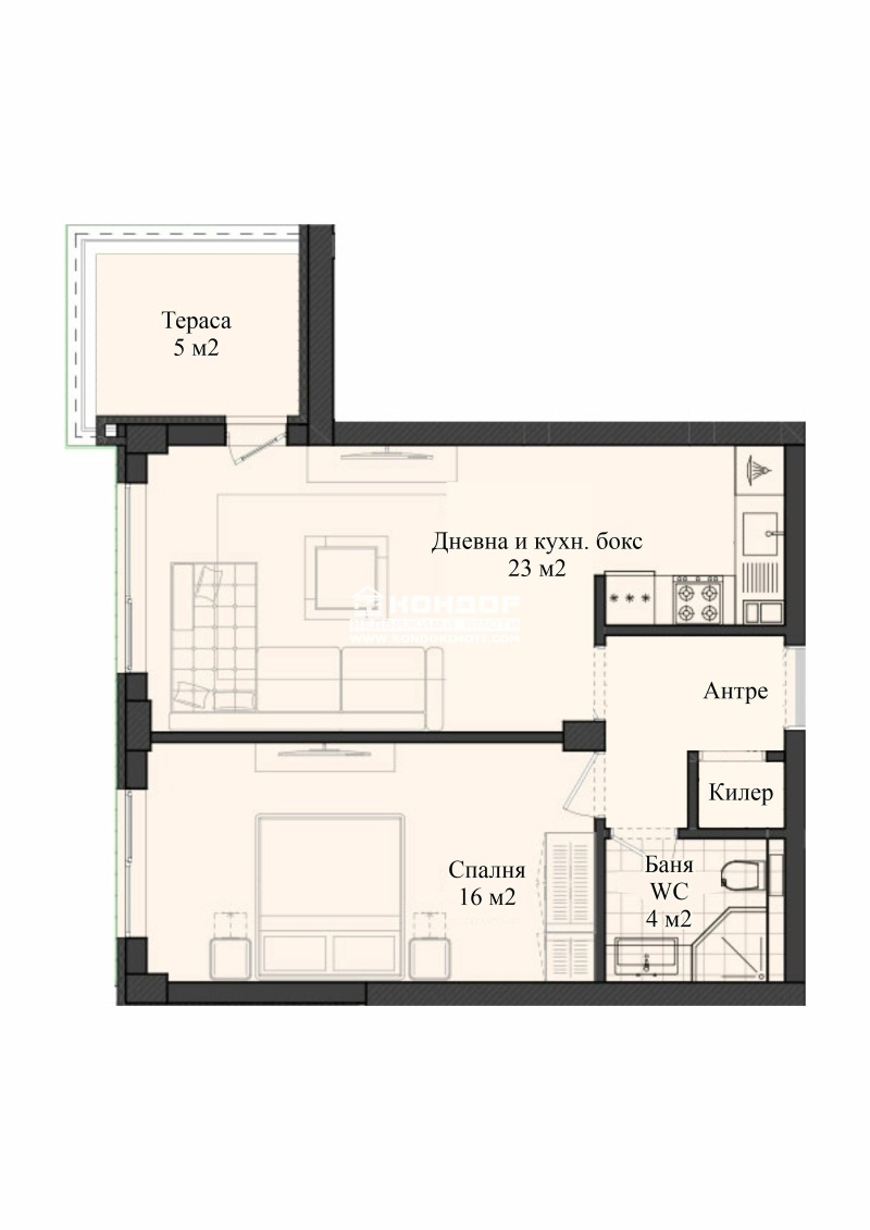 For Sale  1 bedroom Plovdiv , Karshiyaka , 74 sq.m | 32317741 - image [3]