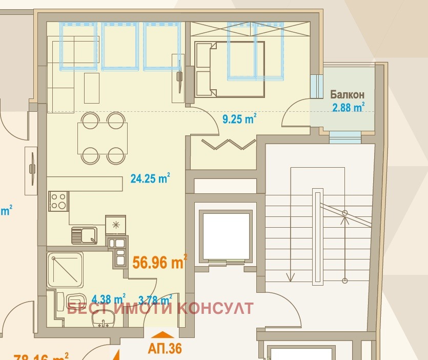 Продава 2-СТАЕН, гр. София, Зона Б-18, снимка 2 - Апартаменти - 54566554