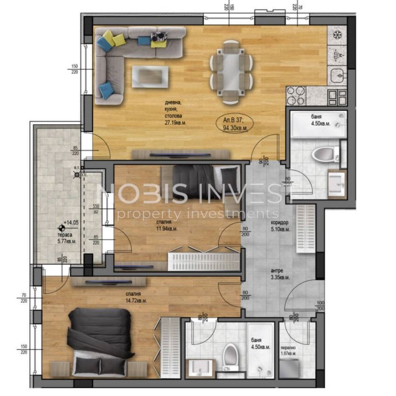 Te koop  2 slaapkamers Plovdiv , Ostromila , 110 m² | 71700019 - afbeelding [2]