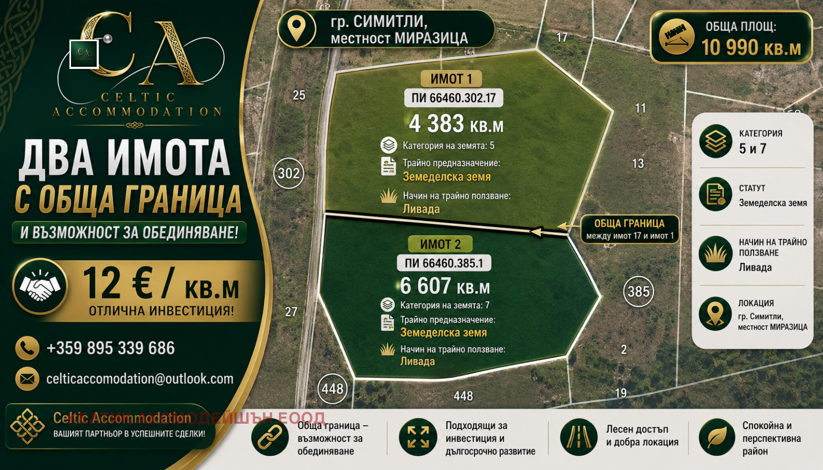Продава ПАРЦЕЛ, гр. Симитли, област Благоевград
