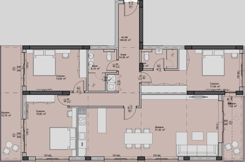 In vendita  3+ camere da letto Plovdiv , Hristo Smirnenski , 174 mq | 60434564 - Immagine [2]