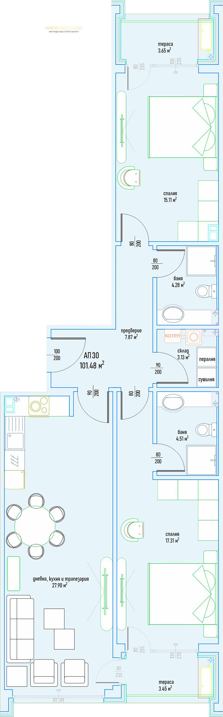 Продава 3-СТАЕН, гр. София, Малинова долина, снимка 4 - Апартаменти - 52421074