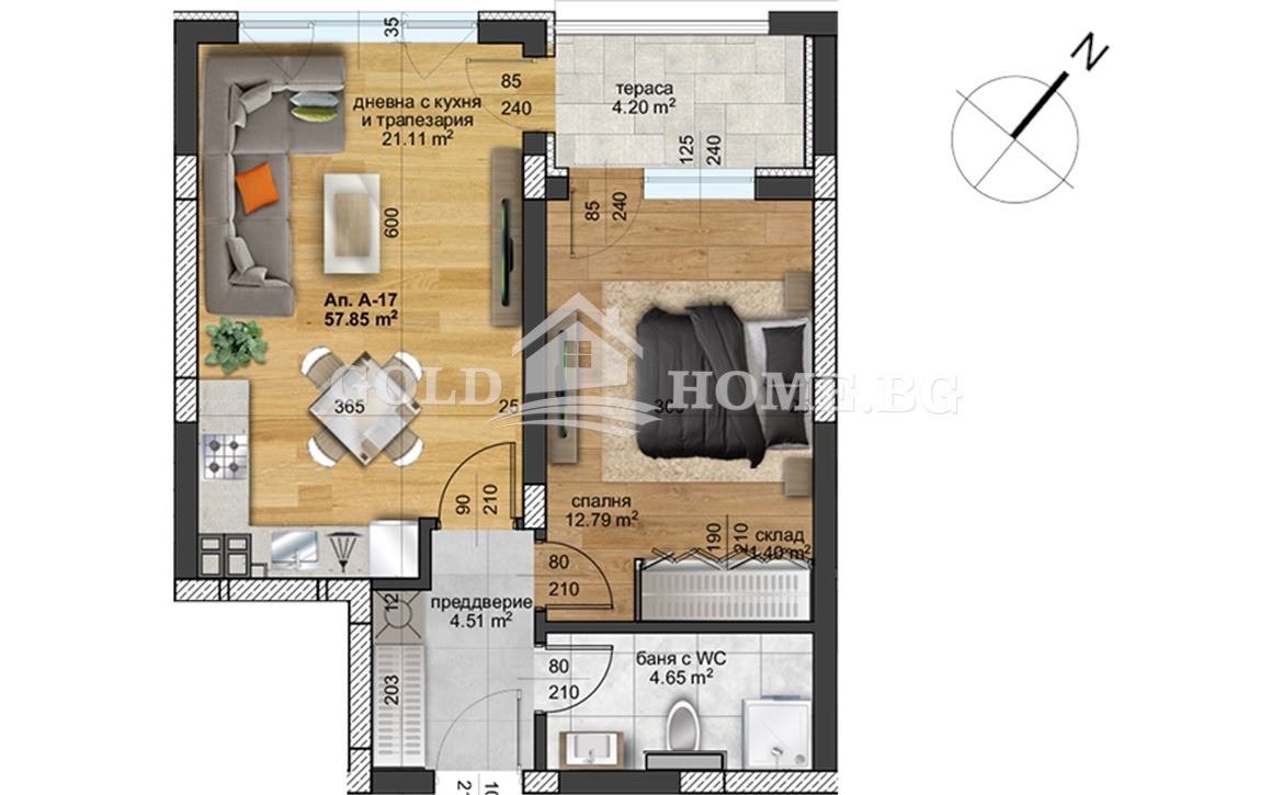 Продава 2-СТАЕН, гр. Пловдив, Отдих и култура, снимка 3 - Апартаменти - 55537540