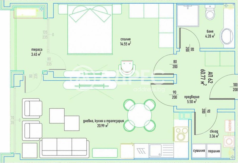 En venta  1 dormitorio Sofia , Malinova dolina , 72 metros cuadrados | 33127740 - imagen [6]