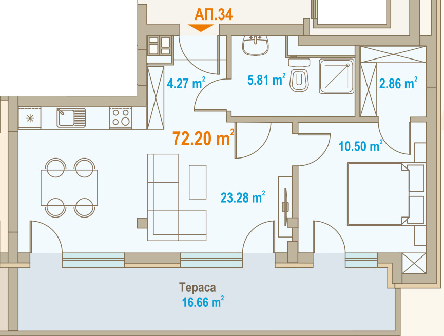 Продава 2-СТАЕН, гр. София, Зона Б-19, снимка 2 - Апартаменти - 53107958