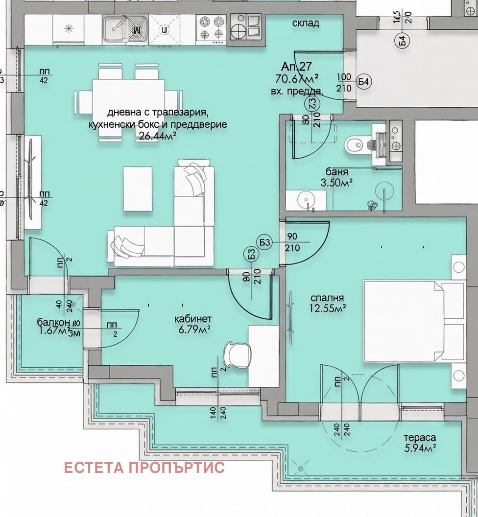 Продава 3-СТАЕН, гр. София, Малинова долина, снимка 6 - Апартаменти - 53734358