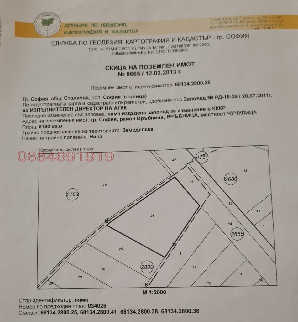 Продава ЗЕМЕДЕЛСКА ЗЕМЯ, гр. София, област София-град
