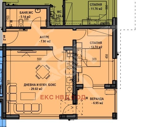 Продаја  1 спаваћа соба Пловдив , Остромила , 86 м2 | 64929335