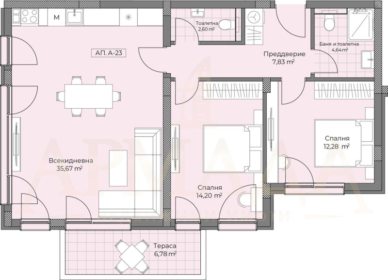 En venta  2 dormitorios Plovdiv , Ostromila , 117 metros cuadrados | 71022353 - imagen [7]