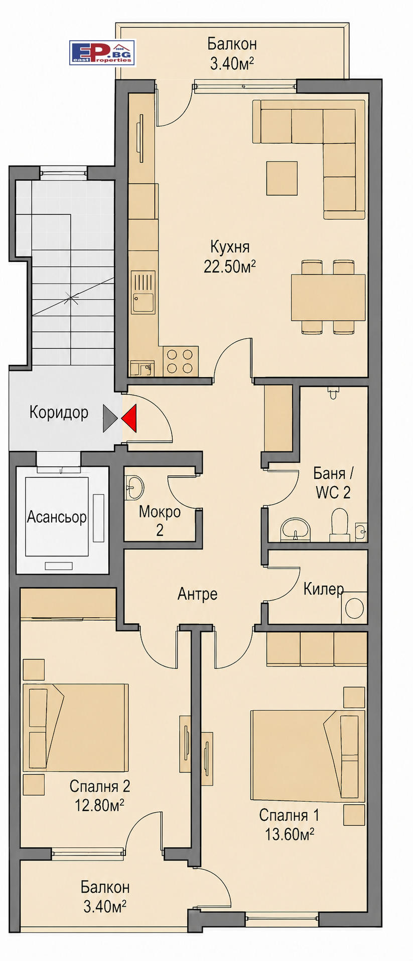 Продава 3-СТАЕН, гр. Добрич, Център, снимка 2 - Апартаменти - 55793200