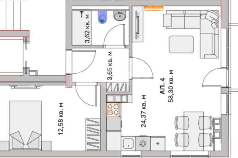 Na prodej  1 ložnice Sofia , Malinova dolina , 75 m2 | 77889038 - obraz [2]