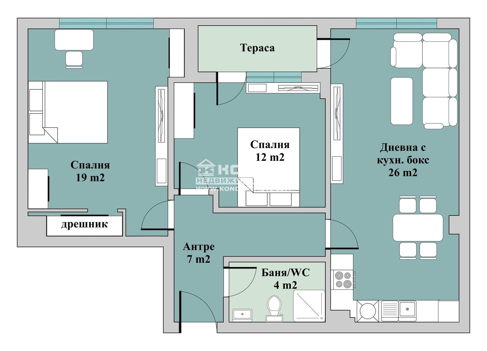 Продава 3-СТАЕН, гр. Пловдив, Тракия, снимка 13 - Апартаменти - 55259033