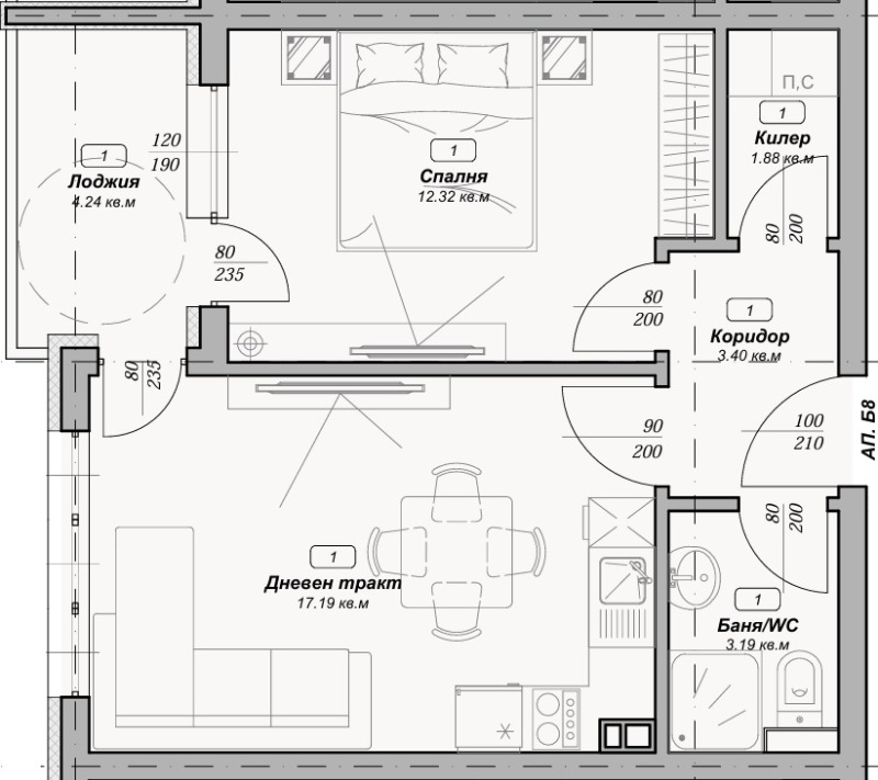 Na prodej  1 ložnice Varna , Vazraždane 3 , 60 m2 | 15698997 - obraz [6]