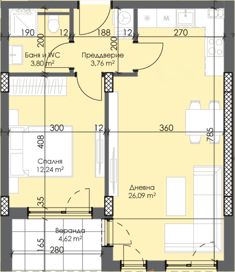 In vendita  1 camera da letto Plovdiv , Trakiia , 76 mq | 27950539 - Immagine [2]
