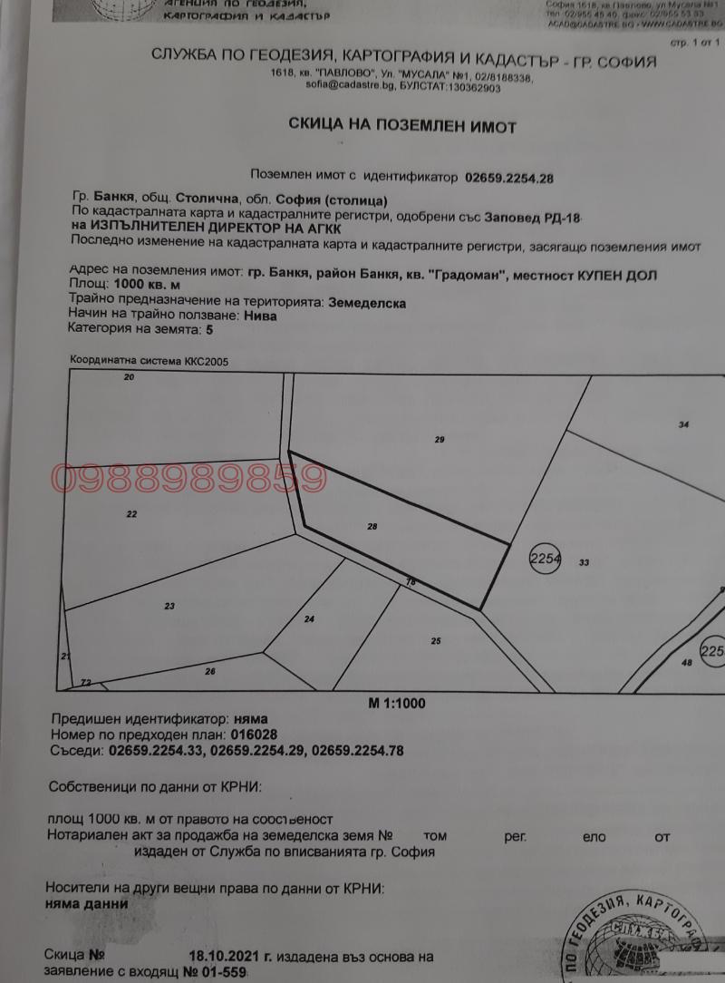 Προς πώληση  Οικόπεδο Σοφηια , Βανκια , 1000 τ.μ | 68498101 - εικόνα [2]