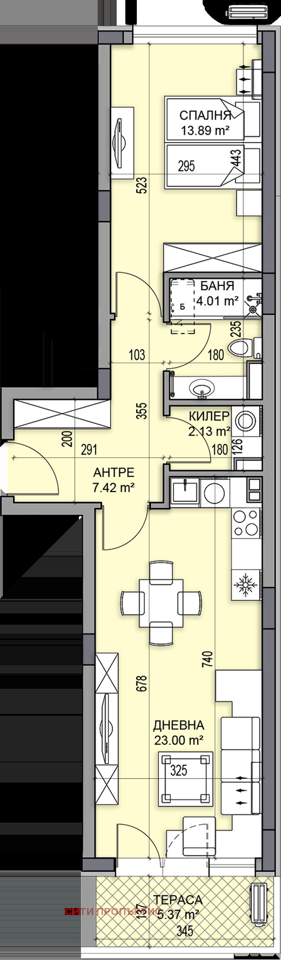 À venda  1 quarto Plovdiv , Gagarin , 77 m² | 75777867 - imagem [2]