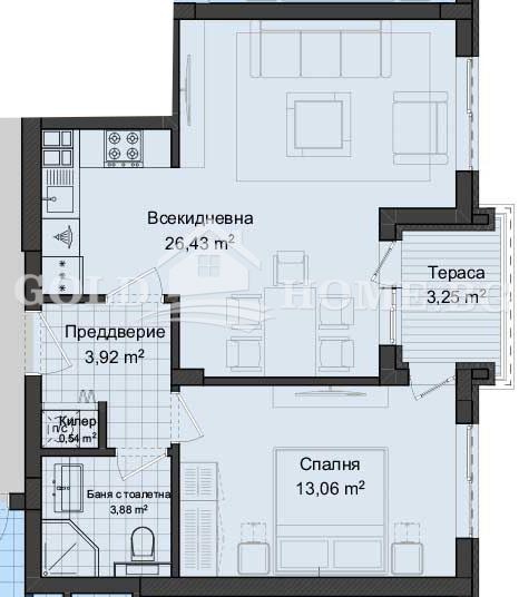 Til salg  1 soveværelse Plovdiv , Gagarin , 71 kvm | 96213658 - billede [2]