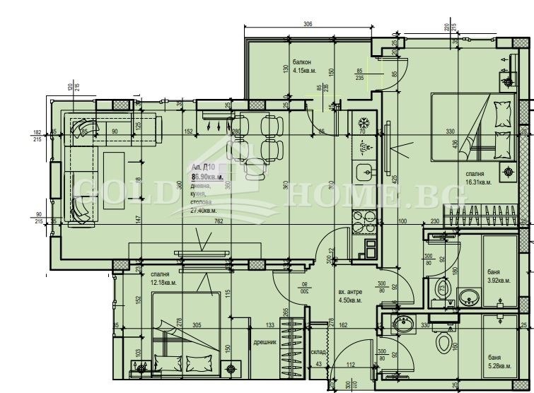 Myytävänä  2 makuuhuonetta Plovdiv , Ostromila , 108 neliömetriä | 22376327 - kuva [2]