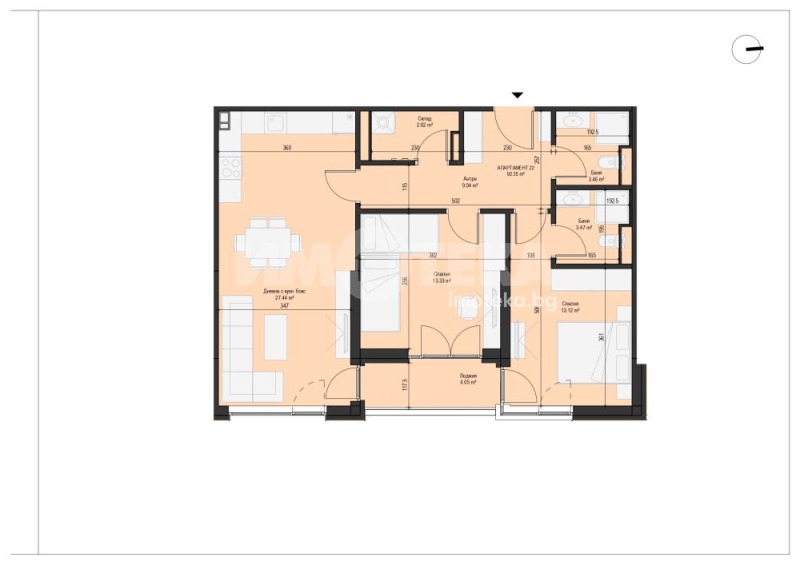 Продается  2 спальни София , Младост 4 , 110 кв.м | 43104851 - изображение [2]