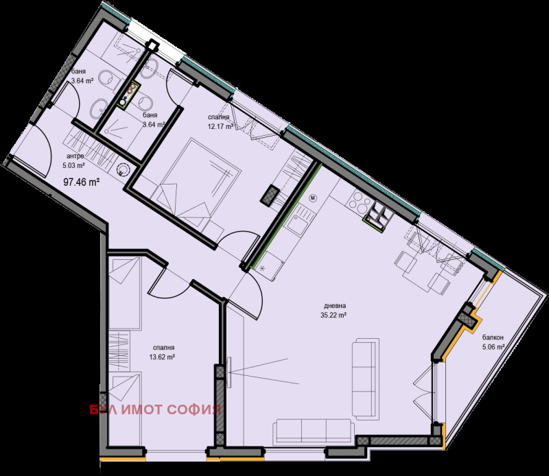 In vendita  2 camere da letto Sofia , Ovcha kupel , 116 mq | 31832416 - Immagine [8]
