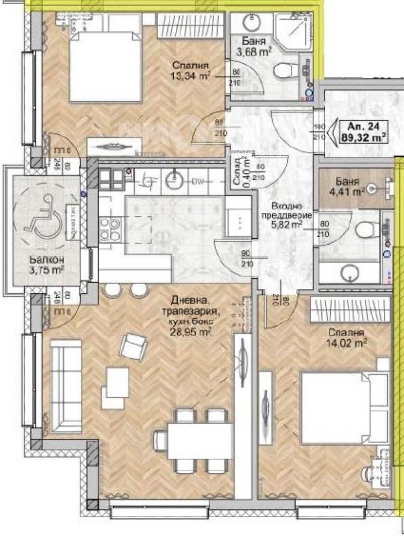 Продава 3-СТАЕН в град София, Люлин 8 - 103 кв.м / 211 601 € » 413 855.58 лв., ИМОТЕКА