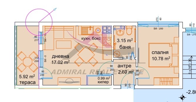 Till salu  1 sovrum Varna , Izgrev , 53 kvm | 33657203 - bild [6]