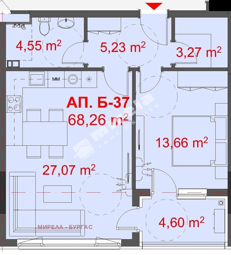 Продава 2-СТАЕН, гр. Бургас, Славейков, снимка 2 - Aпартаменти - 47779370