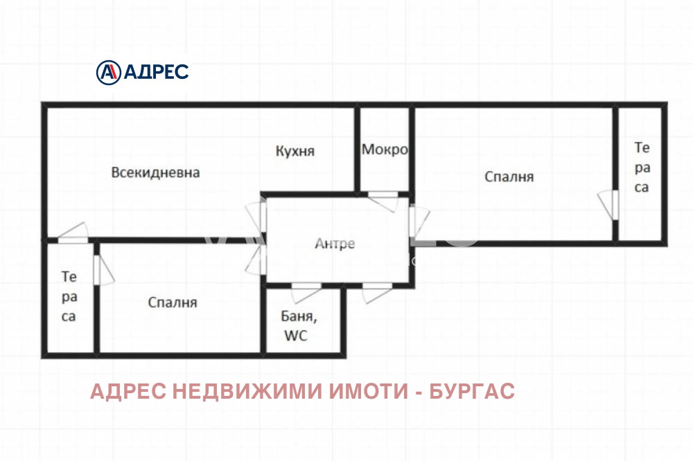 Продава 3-СТАЕН, гр. Бургас, област Бургас, снимка 3 - Апартаменти - 53813104