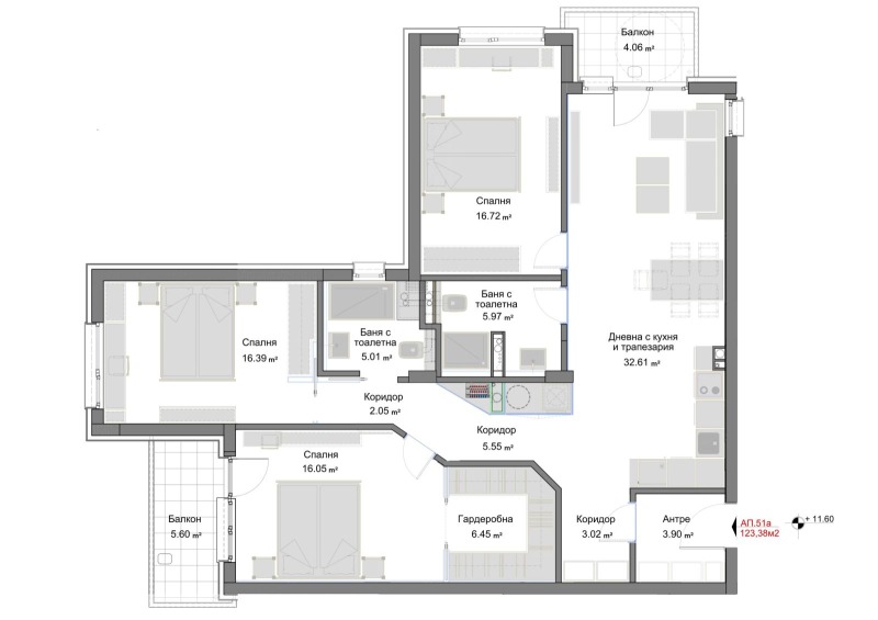 Продава МНОГОСТАЕН в град Перник, Изток - 154 кв.м / 232 000 € » 453 752.56 лв., ПРЕСТИЖ
