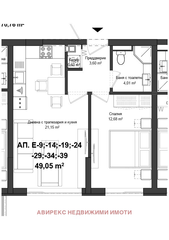 Продава 2-СТАЕН, гр. Пловдив, Гагарин, снимка 3 - Aпартаменти - 47700119