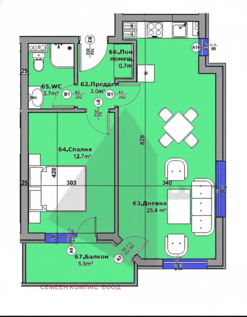 Продава 2-СТАЕН, гр. Пловдив, Беломорски, снимка 8 - Апартаменти - 53056186