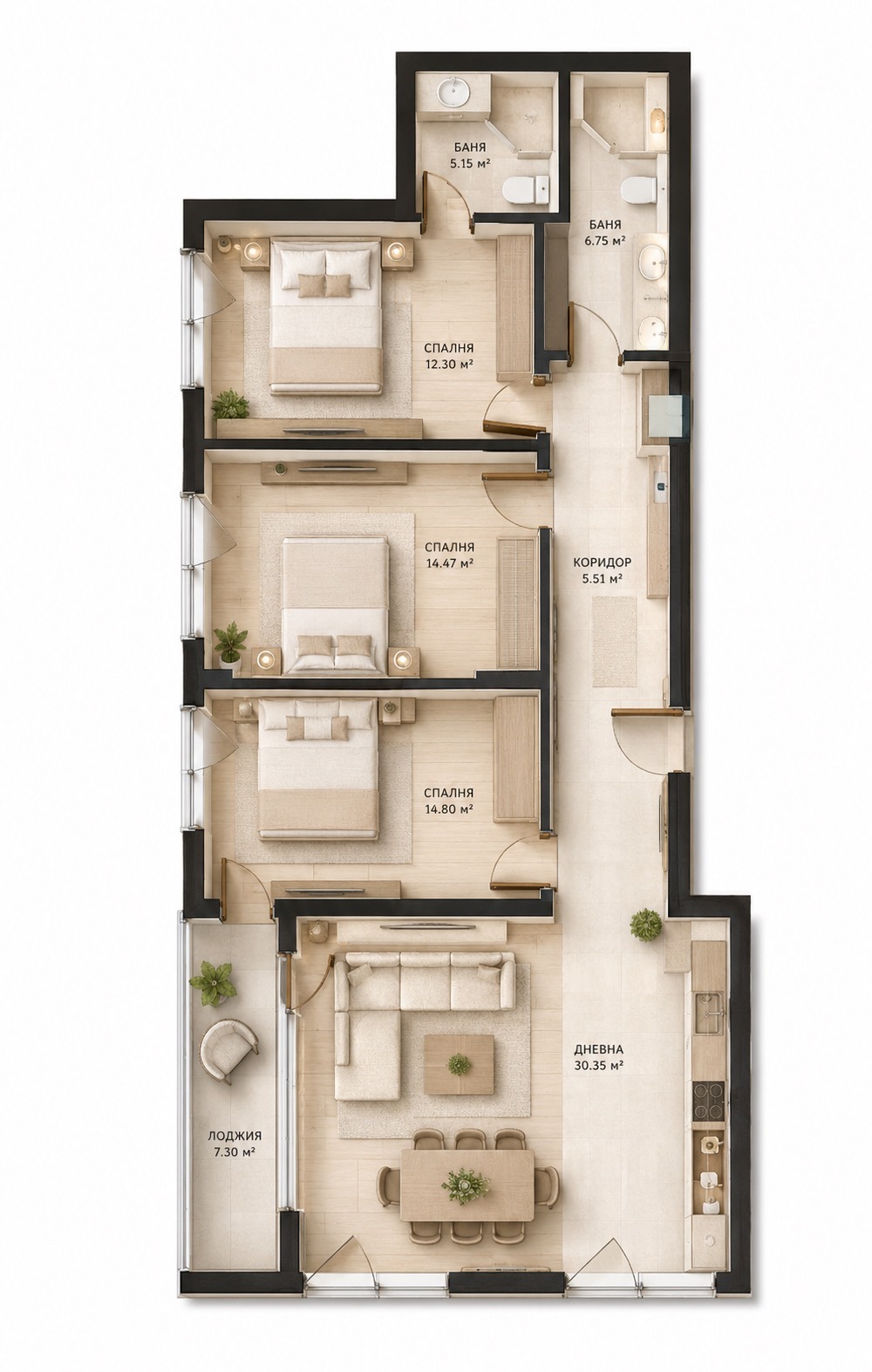 Продава 4-СТАЕН, гр. София, Овча купел, снимка 5 - Апартаменти - 55539205
