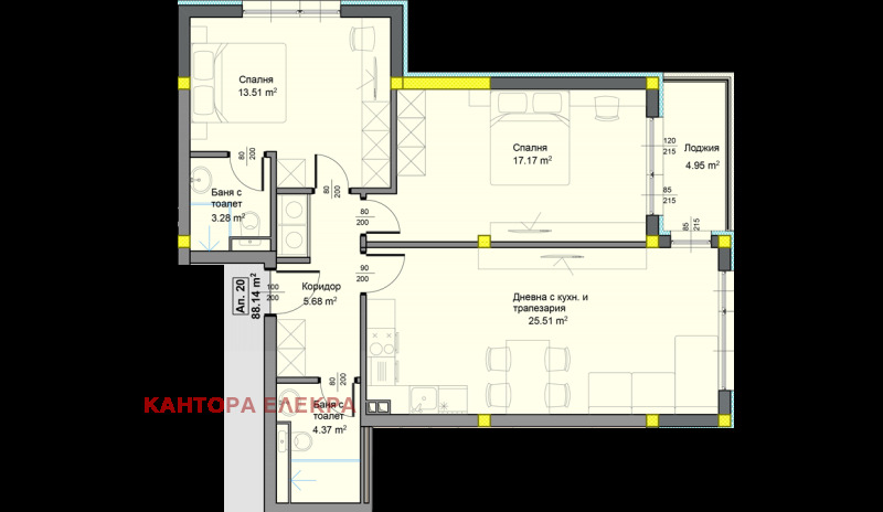 На продаж  2 спальні Варна , Аспарухово , 100 кв.м | 97658832 - зображення [5]