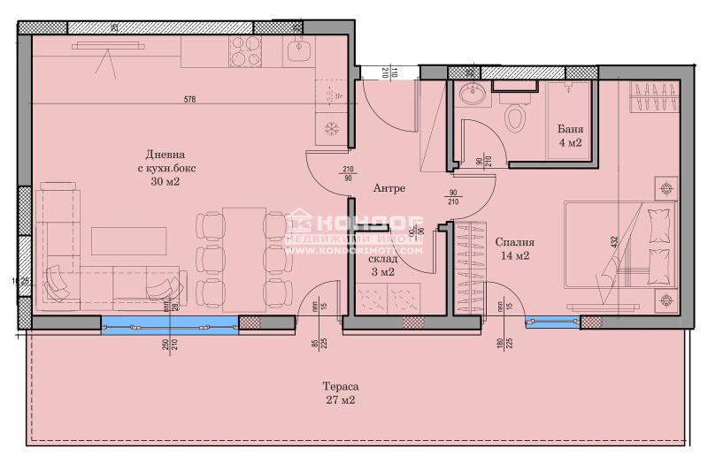 Na prodej  1 ložnice Plovdiv , Christo Smirnenski , 105 m2 | 74748676 - obraz [2]
