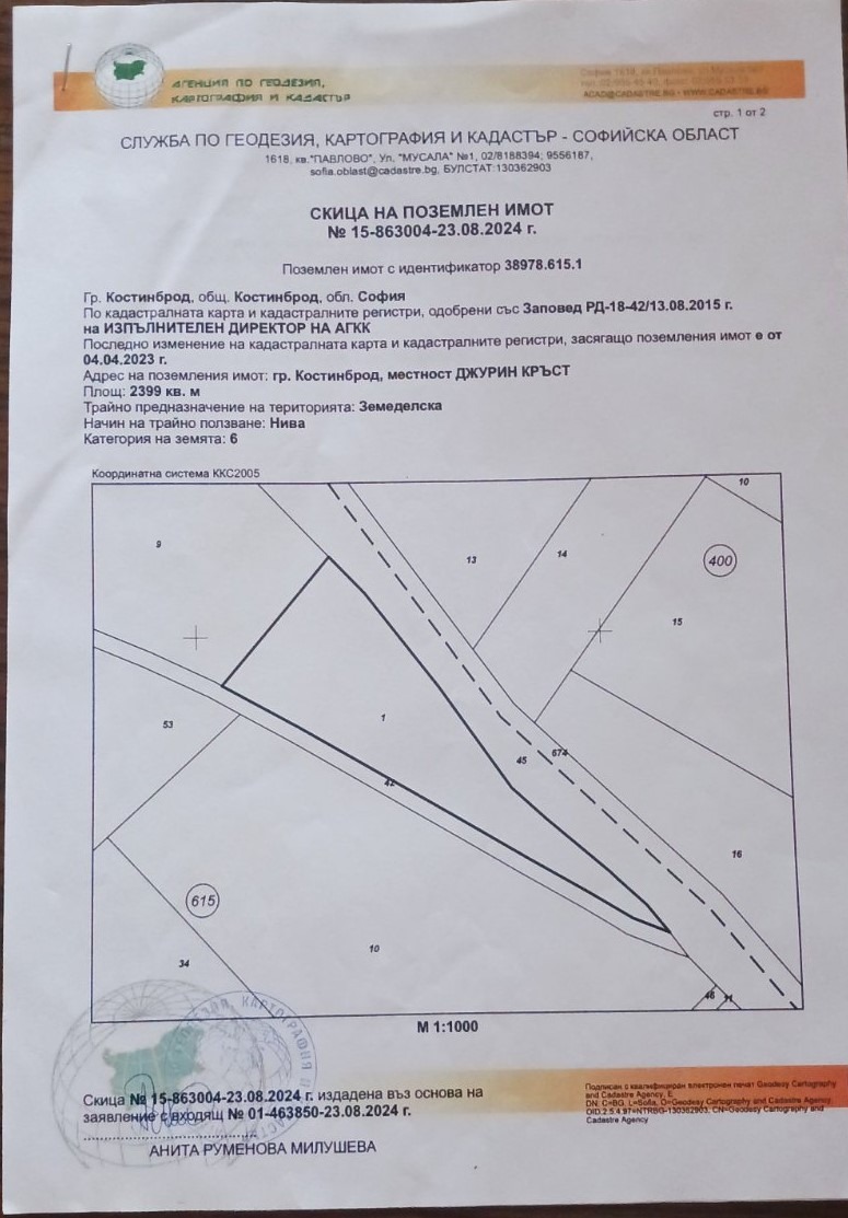 Προς πώληση  Οικόπεδο περιοχή Σόφια , Κοστηνβροδ , 2399 τ.μ | 93286047 - εικόνα [4]