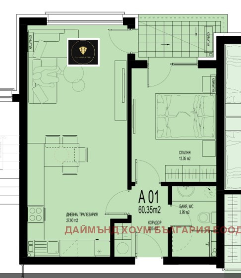Te koop  1 slaapkamer Plovdiv , Christo Smirnenski , 75 m² | 58687361 - afbeelding [2]