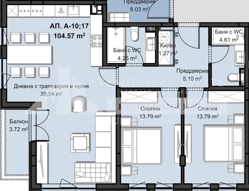 Продаја  2 спаваће собе Пловдив , Христо Смирненски , 128 м2 | 25979469 - слика [2]