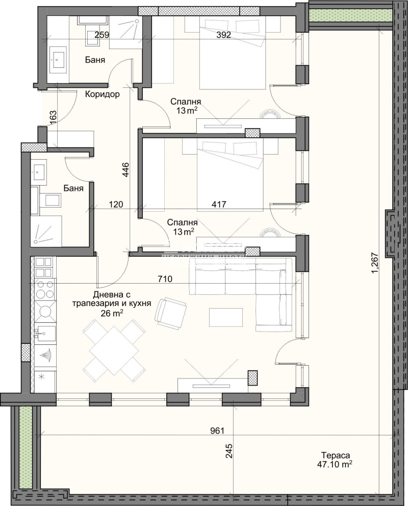 En venta  2 dormitorios Plovdiv , Karshiyaka , 155 metros cuadrados | 63660858 - imagen [3]