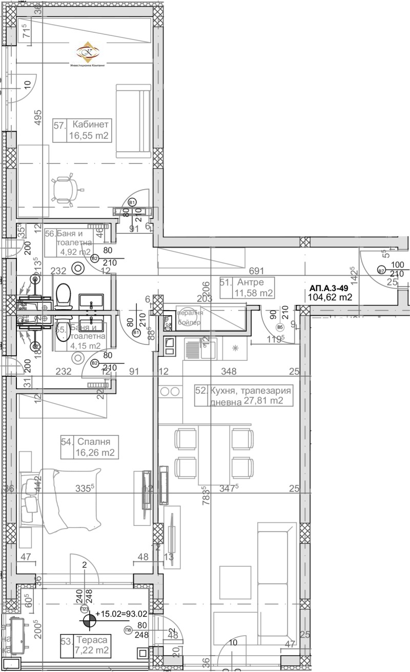 Продава 3-СТАЕН в град Варна, к.к. Слънчев ден - 130 кв.м / 220 000 € » 430 282.60 лв., КРЕС ИНВЕСТ