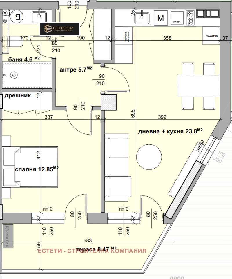 Продава 2-СТАЕН в град Стара Загора, Студентско градче - 84 кв.м / 92 500 € » 180 914.28 лв., ЕСТЕТИ - СТРОИТЕЛНА КОМПАНИЯ