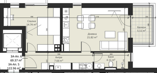 Satılık  1 yatak odası Sofia , Malinova dolina , 82 metrekare | 97608427 - görüntü [5]
