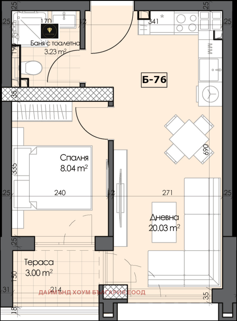 Продава 2-СТАЕН, гр. Пловдив, Гагарин, снимка 2 - Апартаменти - 53450473