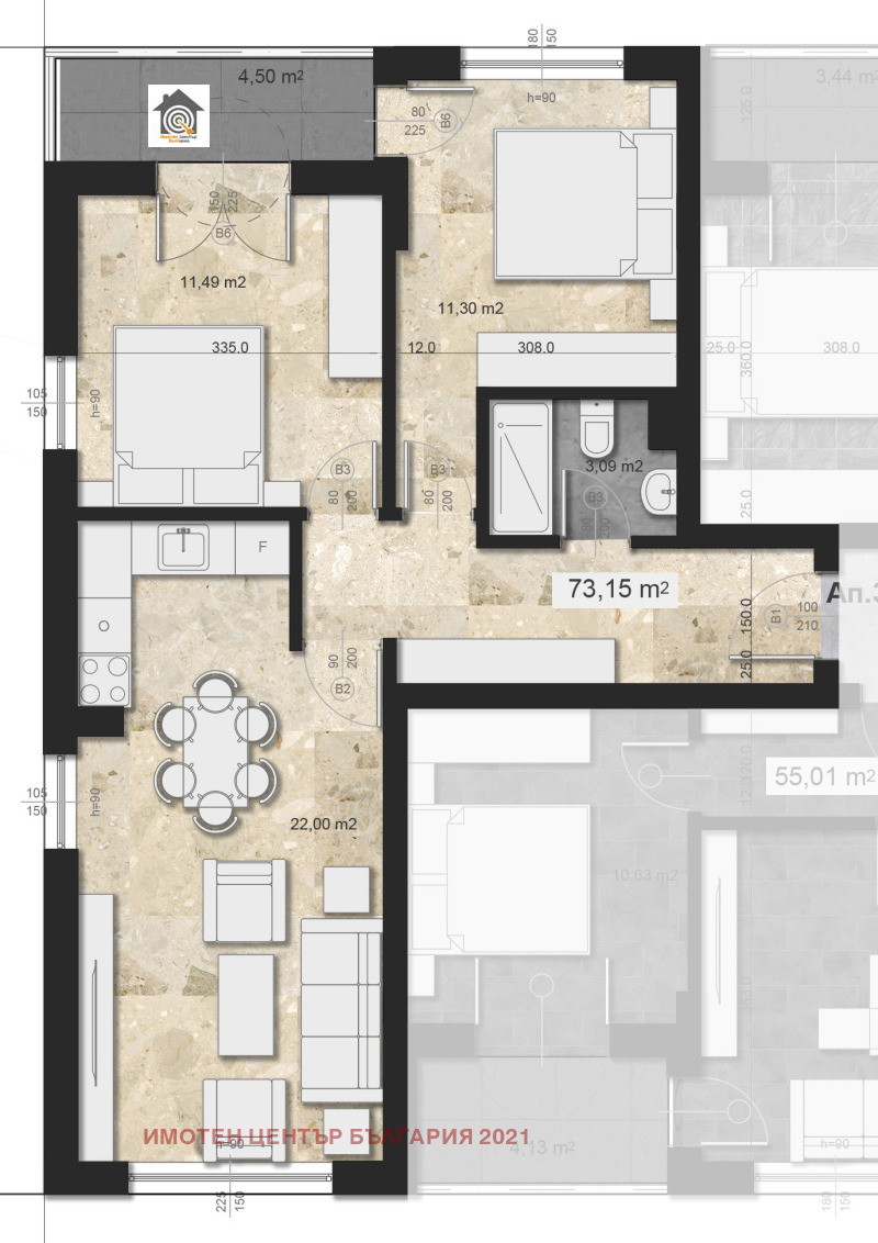 Te koop  2 slaapkamers Sofia , Nadezjda 2 , 94 m² | 34757573 - afbeelding [3]