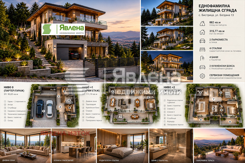 Продава КЪЩА, гр. София, с. Бистрица, снимка 2 - Къщи - 56262201