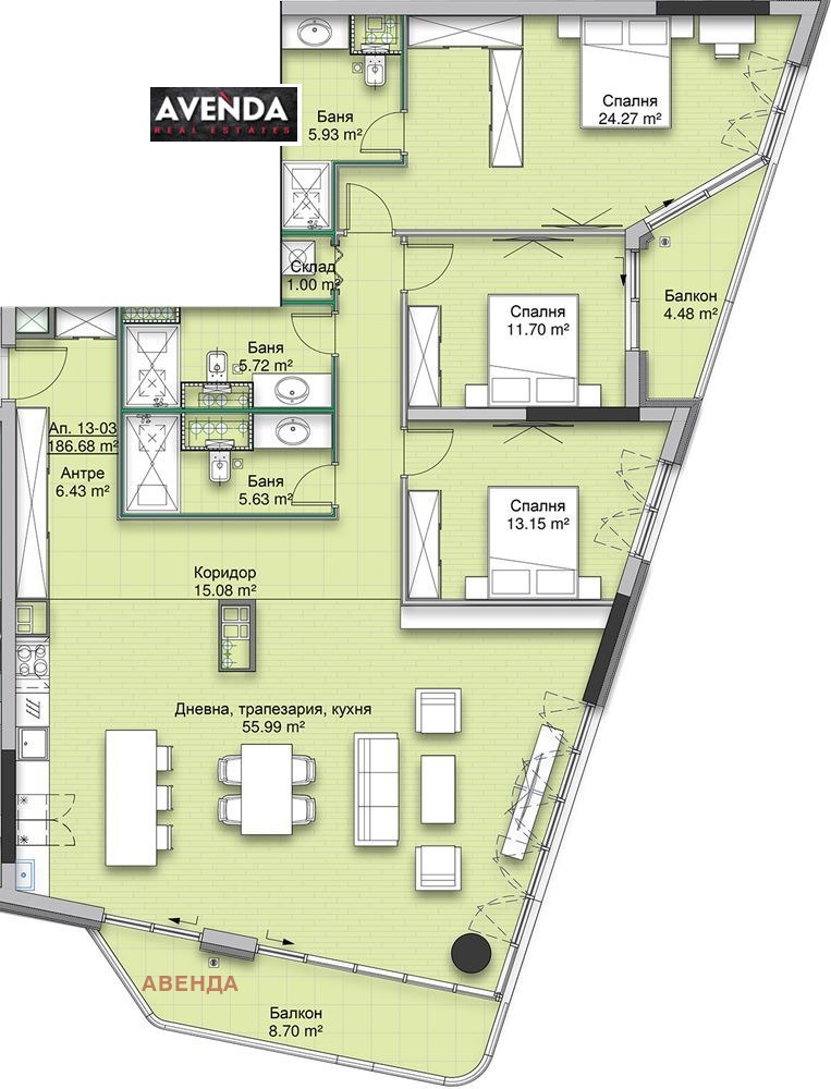 Продава  4-стаен град София , Кръстова вада , 228 кв.м | 86091555 - изображение [8]